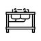 sinks restaurant equipment line icon vector illustration
