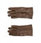 Sinlge brown leather glove isolated