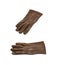 Sinlge brown leather glove isolated