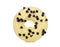 Sinlge fancy yellow donut isolated on a white