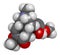 Sinomenine herbal alkaloid molecule. Isolated from Sinomenium acutum. 3D rendering. Atoms are represented as spheres with