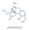 Sinomenine herbal alkaloid molecule. Isolated from Sinomenium acutum. Skeletal formula.