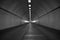 The Sint-Anna tunnel in Antwerp, Belgium in black and white