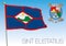Sint Eustatius official national flag and coat of arms, caribbean