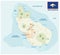 Sint Eustatius road and national park map with flagai