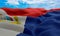 Sint Maarten flag in the wind. Realistic and wavy fabric flag. 3D rendering