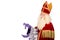 Sinterklaas holding car key on white background