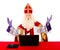 Sinterklaas with laptop