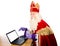 Sinterklaas with notebook