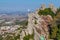 SINTRA, PORTUGAL - OCTOBER 9, 2017: Ramparts of the Castelo dos Mouros castle in Sintra, Portug