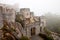 Sintra, Portugal, Pena Palace and Garden in the fog
