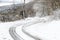 Sinuous road in winter