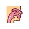 Sinusitis line icon. Isolated vector element.