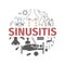 Sinusitis. Symptoms, Treatment. Line icons set.