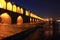 Sio-se-pol bridge in esfahan, iran, evening