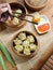 Siomay ayam, steamed dumpling dimsum with the main ingredients of chicken and shrimp