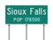 Sioux falls Entering road sign