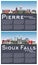 Sioux Falls and Pierre South Dakota City Skyline Set