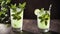 Sip Responsibly with a Reusable Straw and a Refreshing Mojito for National Mojito Day.AI Generated