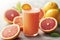 A sip of vibrant grapefruit juice, a refreshing elixir for your detox journey. AI Generated