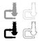 Siphon plumbing fixtures sewer pipe drain under sink sewerage tube set icon grey black color vector illustration image solid fill