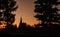 Sipoo Church Finland Autumn silhouette at sunset