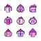 Sippy cup icons set, outline style
