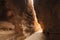 The Siq, the narrow slot-canyon. Petra.