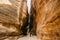 Siq, the narrow slot-canyon that serves as the entrance passage to the city of Petra, Jordan
