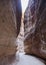 The Siq - natural narrow passageway to Petra. Jordan.
