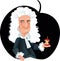 Sir Isaac Newton Vector Caricature