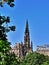 Sir Walter Scott memorial with bright blue sky, Edinburgh, Scotland