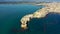 Siracusa, Ortigia Island from the air, Sicily, Italy. Isola di Ortigia, coast of Ortigia island at city of Syracuse, Sicily, Italy