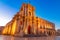 Siracusa, Sicily, Italy: Night view of Cathedral of Syracuse, Duomo di Siracusa or Cattedrale della Nativita di Maria