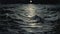 Siren Haunted By The Moon: Realistic Chiaroscuro Painting Of Waves In Post-impressionist Style