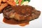 Sirloin steak in gravy