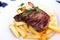 Sirloin strip Steak -entrecote- with vegetables an