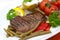 Sirloin Strip Steak with green beans,tomato,pepper