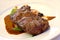 Sirloin strip Steak with green Beans ,vegetables a