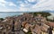 Sirmione and Lake Garda from Scaliger castle wall, Italy