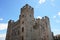 Sirmione Scaliger Castle with moat, rare example of medieval port fortification, Sirmione, Lake Garda, Italy