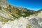 Siroka and stit nad Zelenym mountain peaks from Javorova dolina valley in Vysoke Tatry mountains in Slovakia