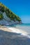 SIROLO, ITALY, 23 JULY 2021 The beautiful Sassi Neri Beach down the Conero Mount in the Marche Region