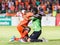 SISAKET THAILAND-JUNE 8: Godwin Antwi of Sisaket FC. (orange)