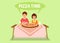 Sister and Brother Having Dinner Flat Illustration