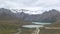 Sister lakes and snow mountain on Tibetan Plateau, 4400 meters above sea level