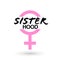 Sisterhood banner design template, vector illustration