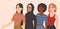 Sisterhood concept with four diverse women