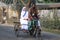 Sisters of Missionaries of Charity of Mother Teresa by rickshaw visit patients in the Sundarbans, West Bengal,