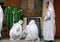 Sisters of Missionaries of Charity preparing for prayer in Motherhouse, Kolkata, India